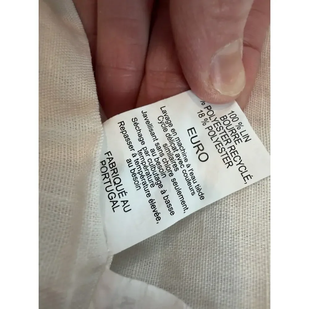 Parachute 100% Linen Euro Sham 26 X26 White NEW $79